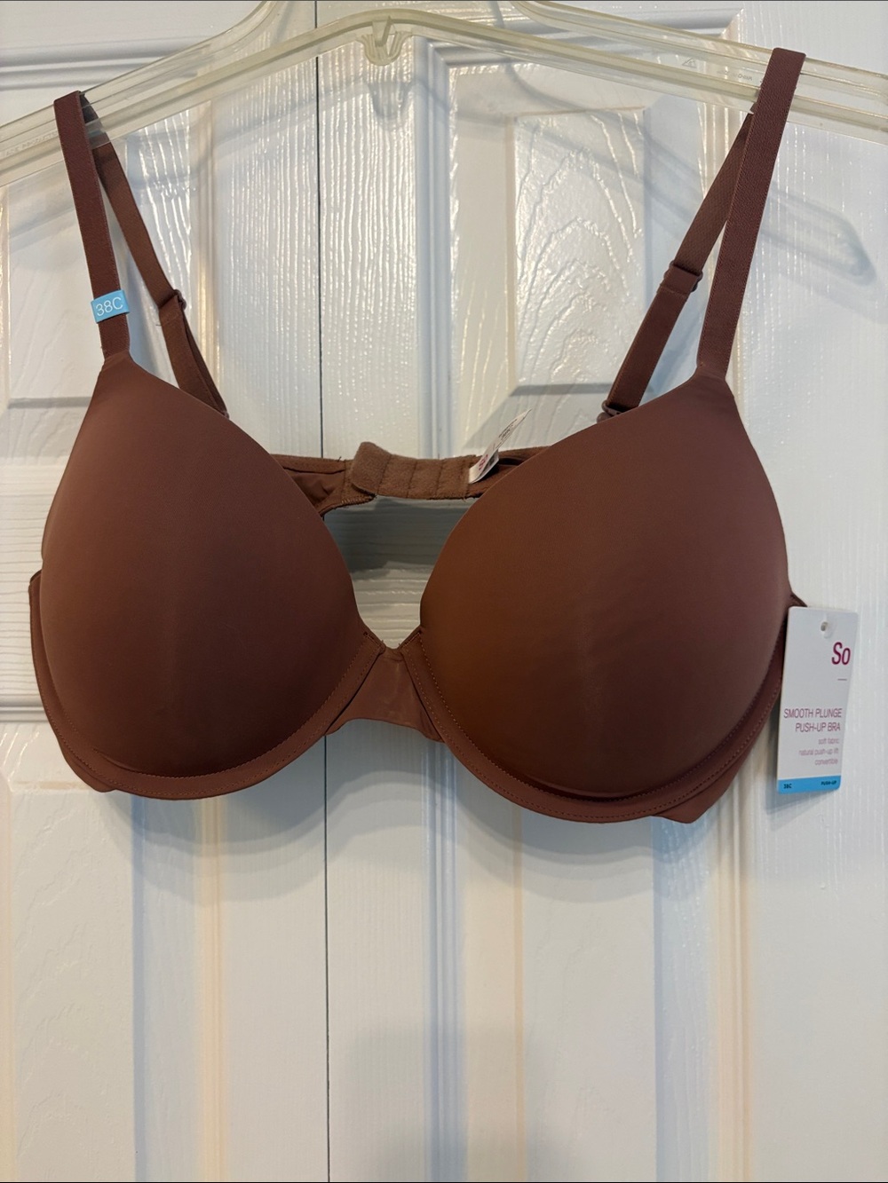 603 SO Smooth Plunge Push-Up Bra in Brown
